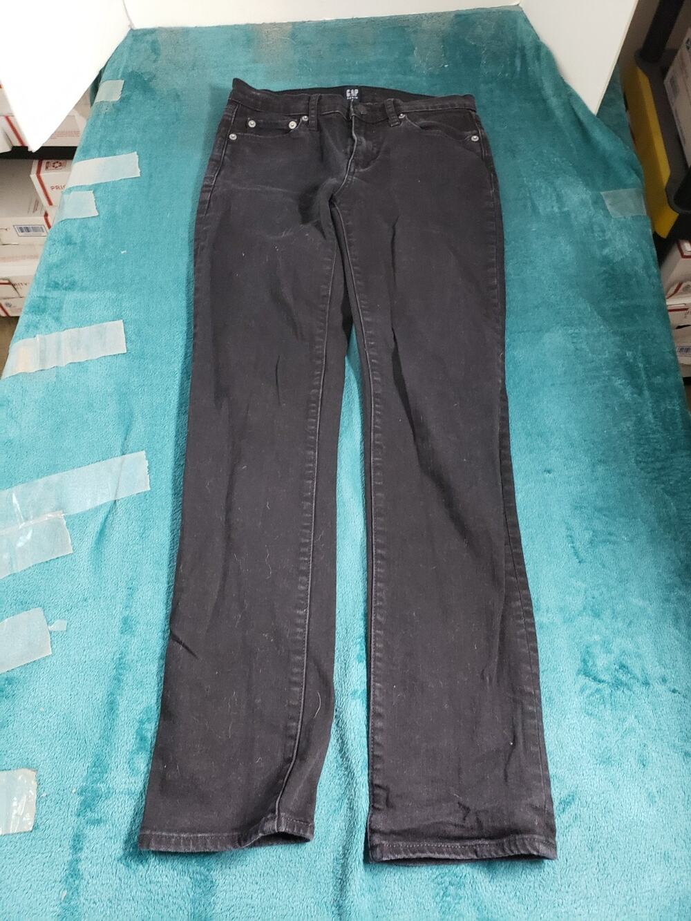 Gap Jeans Size 4 Womens Black Denim Stretch Pants Mid Rise Classic Straight